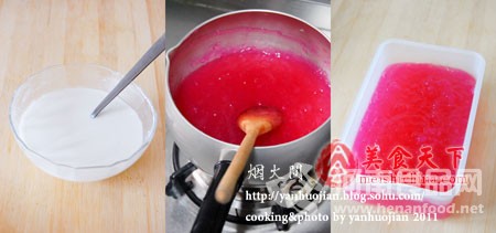 降溫美食：自制純天然彩色涼粉（圖）