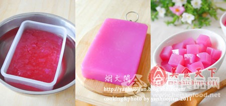降溫美食：自制純天然彩色涼粉（圖）